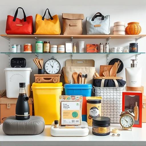 Fotografia de produtos diversos dispostos em um catálogo