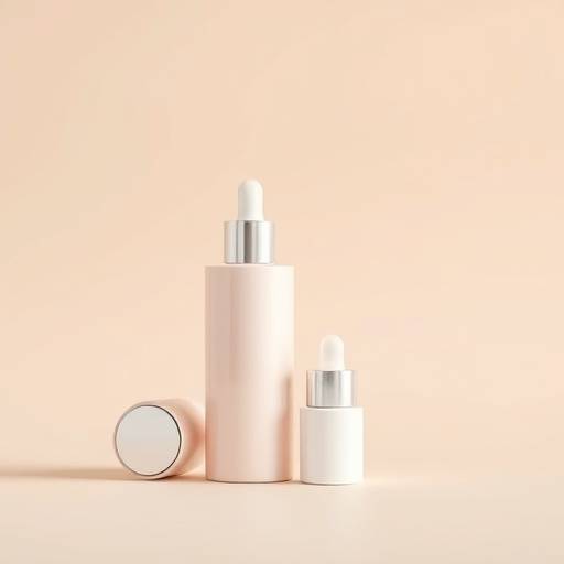 Fotografia de um produto de beleza em um fundo neutro, destacando suas características